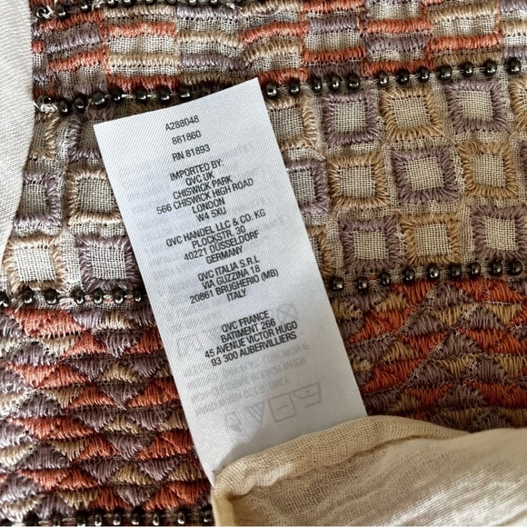 LOGO LAVISH Lg Lori Goldstein Lagenlook  Embroidered Oversized Tie Front Tunic - Picture 5 of 9